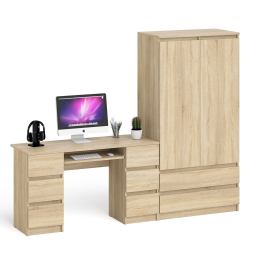 Стол компьютерный с шестью ящиками МС-2 и шкаф-комод МШ900.1 Мори