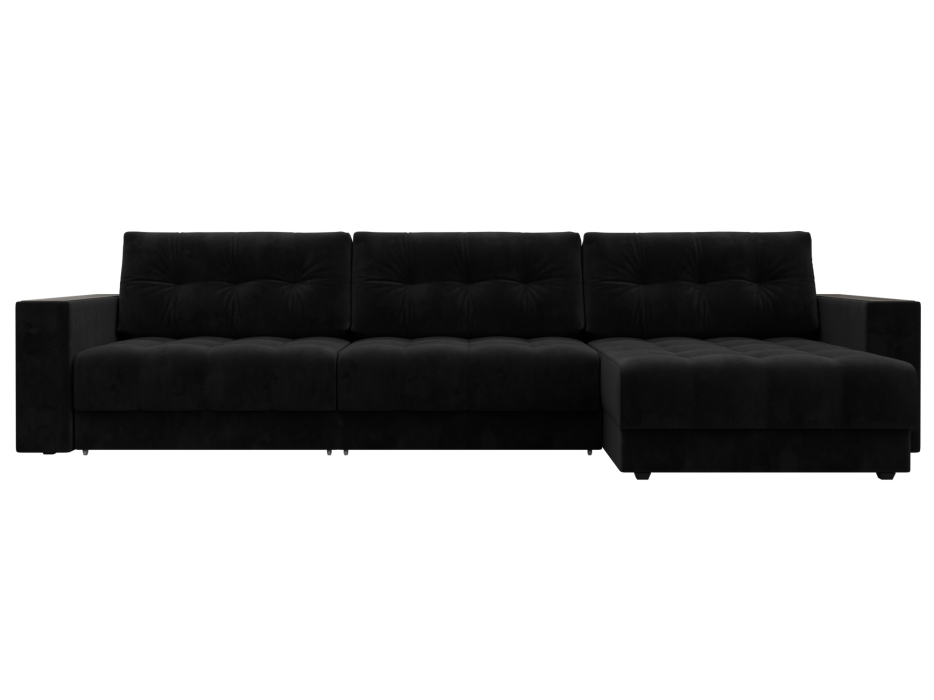 Дизайнерские диваны для гостиной, Диван угловой с декором Лига-049 НПБ Лонг, велюр SEVEN