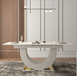 Стол Монако, столешница керамогранит (1600/2000х900х820) золото