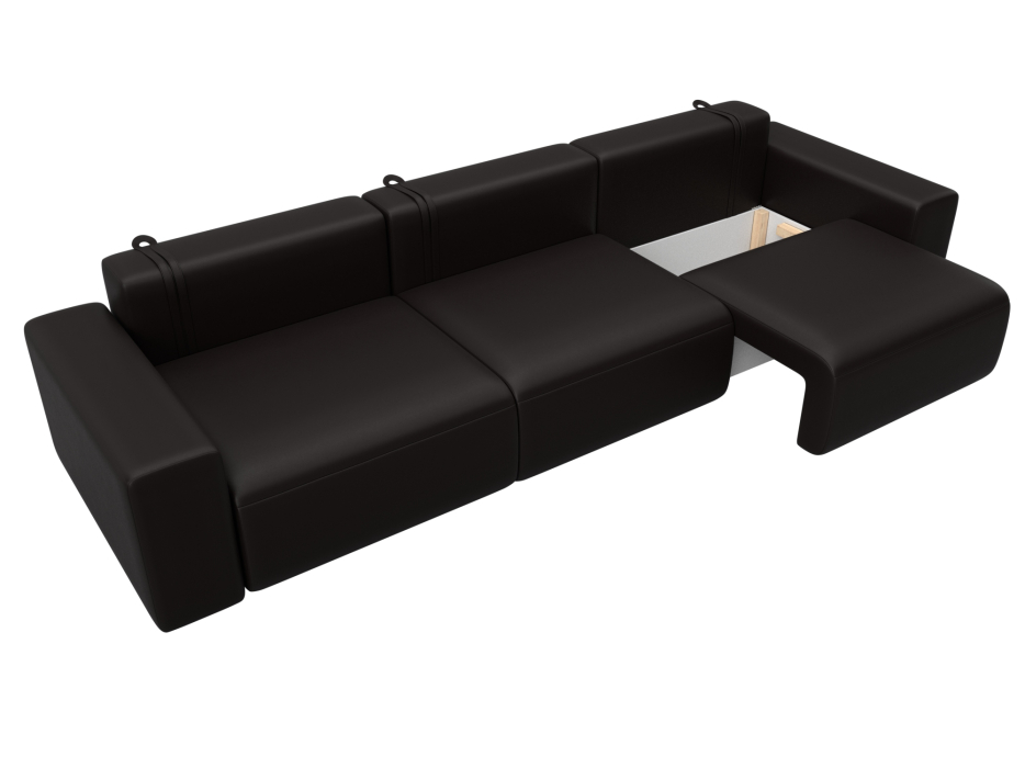 Диваны еврокнижки, Диван прямой Лига-036 НПБ Классик Лонг, экокожа GRIFON