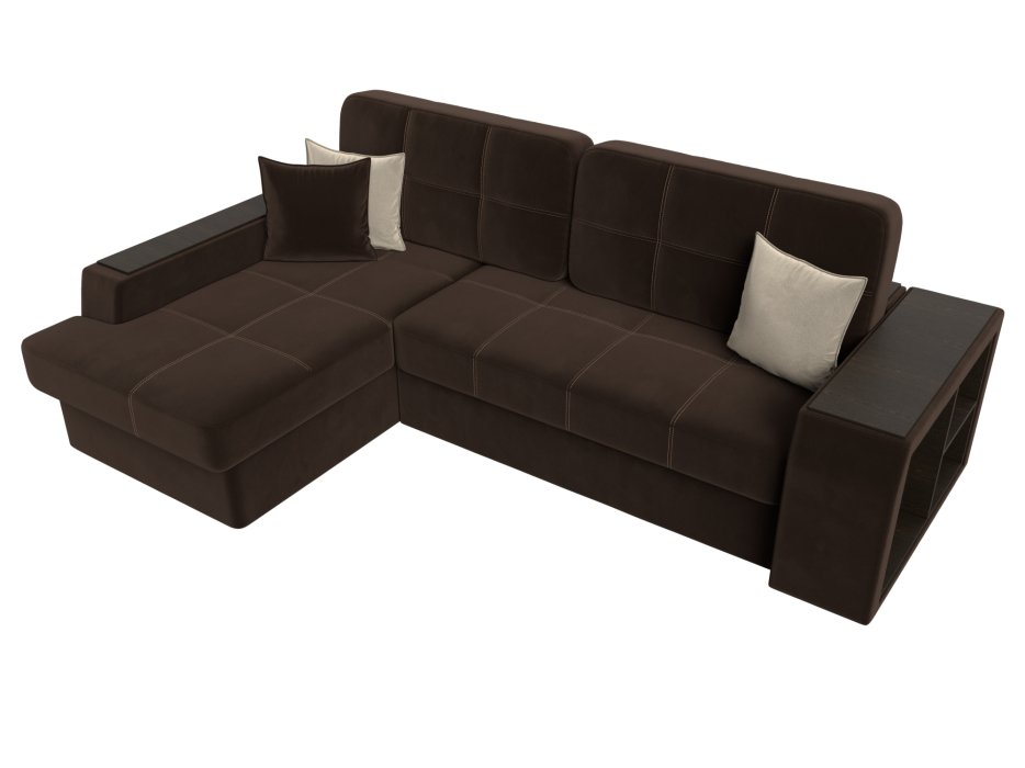 Диваны угловые в гостиную, Угловой диван Брюссель левый угол, микровельвет