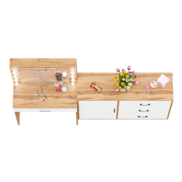 Косметический стол с подсветкой и выдвижным ящиком СТ-4 и комод 122-1204