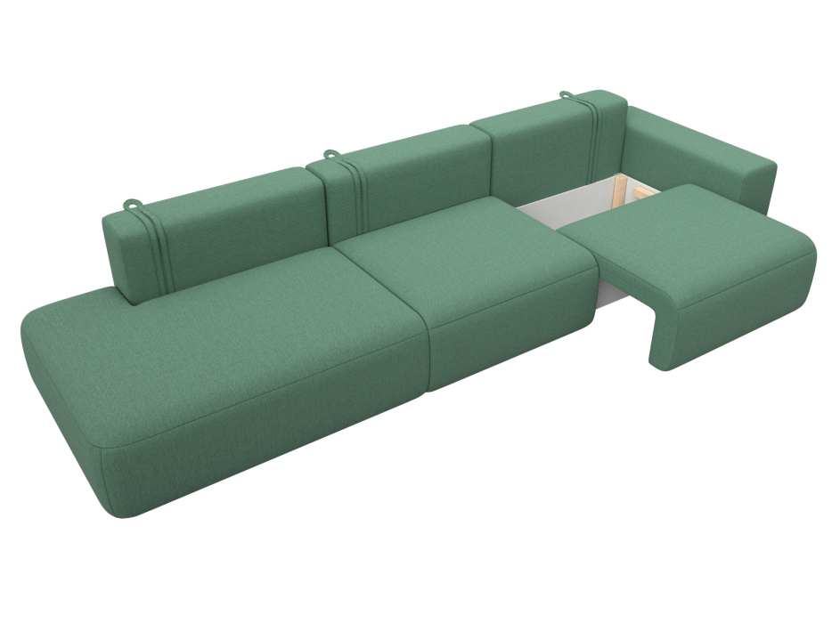 Диваны еврокнижки, Диван прямой Лига-036 НПБ Модерн Лонг подлокотник справа, рогожка Амур