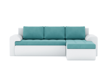 Диван-кровать угловой Кормак с подлокотниками, велюр+кож.зам.