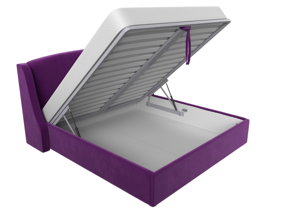 Мягкая кровать, Кровать интерьерная Лотос 160, микровельвет