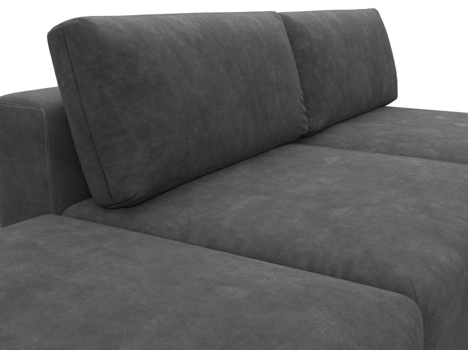 Диваны угловые в гостиную, Диван угловой модульный с пуфом Лига-060 НПБ угол универсальный, велюр BRUT