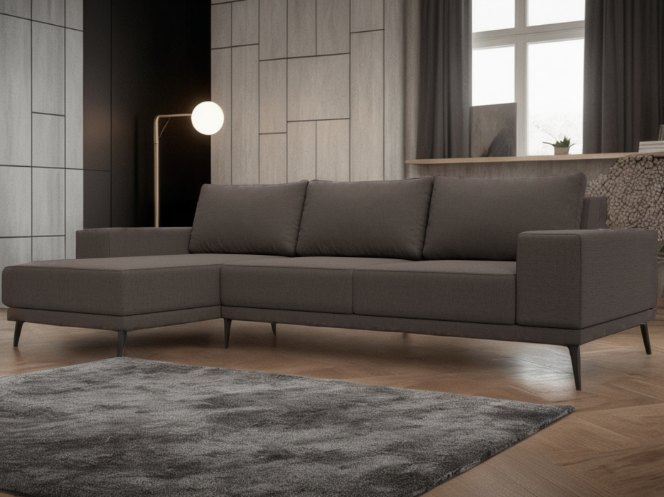 Диваны угловые в гостиную, Диван угловой Льюес левый, рогожка Амур