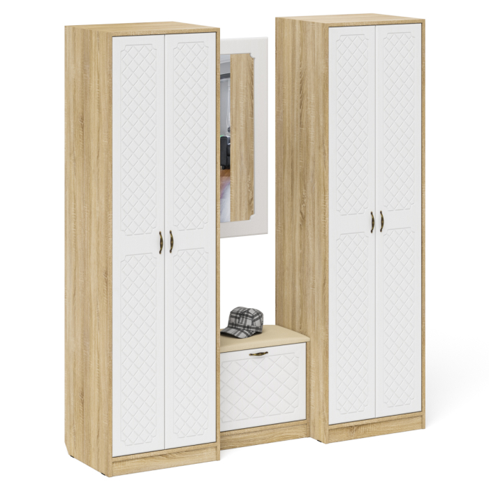 Прихожие, Прихожая П-6 компоновка № 8 МДФ фрезеровка ромб