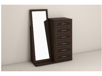 Комод Кэт-4 6 ящиков с зеркалом