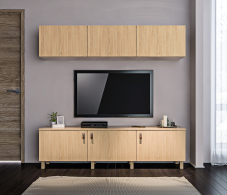 Стенки для гостиной, Гостиная (стенка) на ножках Тренд Дуб Винченца / ЛДСП Дуб Винченца