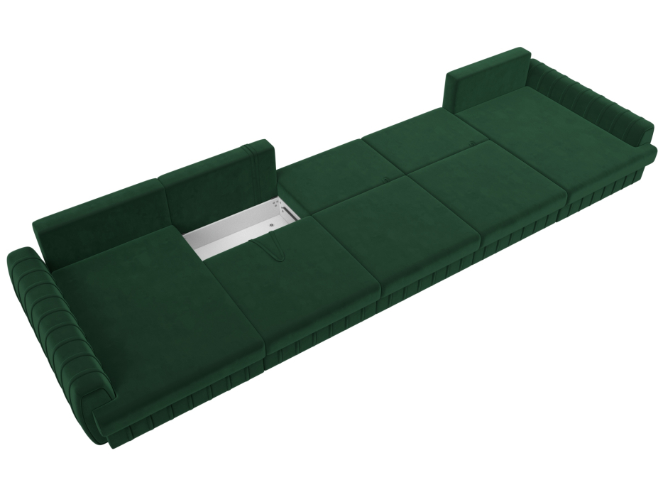 Диваны угловые в гостиную, Диван П-образный Лига-057 НПБ МегаЛонг, велюр SEVEN