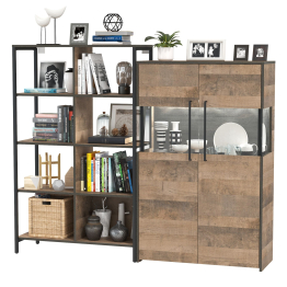 Стеллаж Трувор 13.151.02 с комодом с витриной с подсветкой