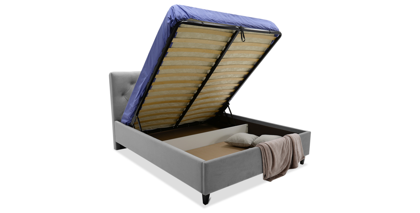 Мягкая кровать, Двуспальная кровать СЕЛИНА 180х200, с подъемным механизмом, велюр