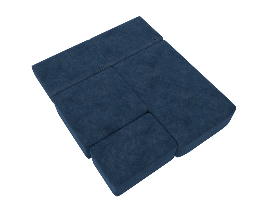 Диваны угловые в гостиную, Диван угловой модульный с пуфом Лига-060 НПБ угол универсальный, велюр BRUT