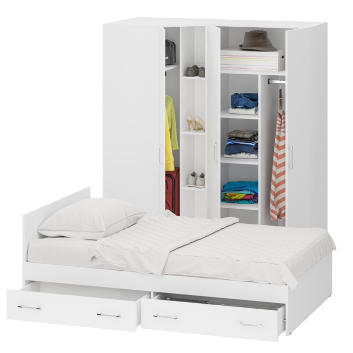 Спальные гарнитуры, Гарнитур Спальный № 2 Стандарт с кроватью 1200 с ящиками