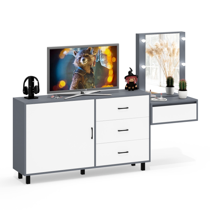 Туалетные столики, Стол косметический навесной с подсветкой и комод 122-1504