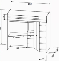Кровать-чердак Астра