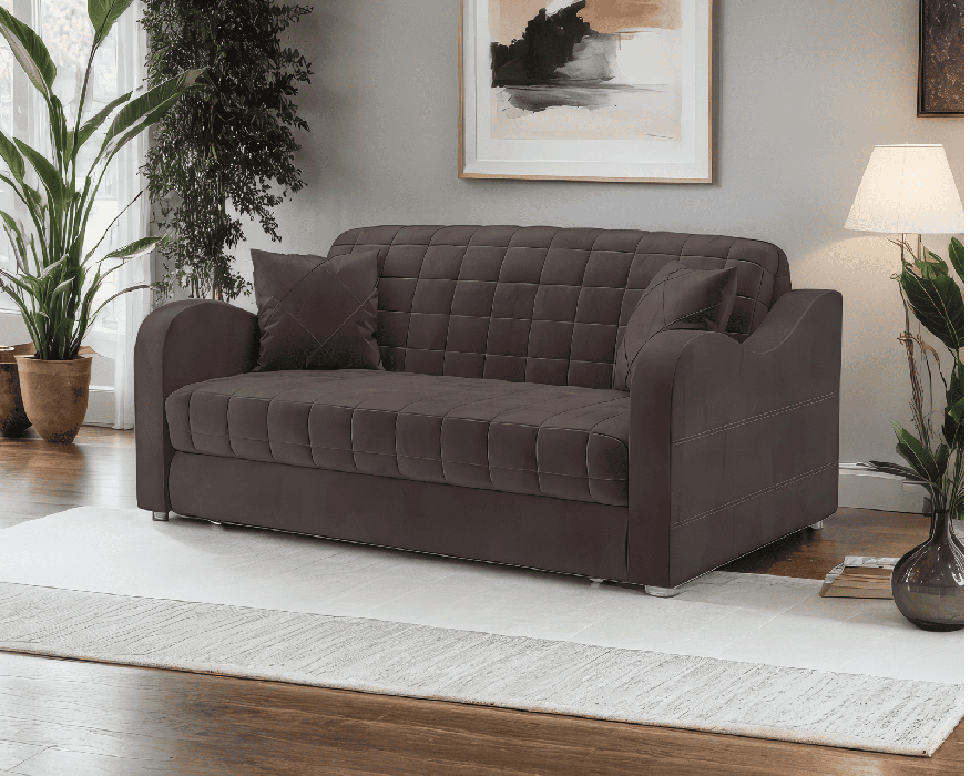 Диваны с ящиком для белья, Диван аккордеон Барон №4 НПБ 120х200 Микровелюр