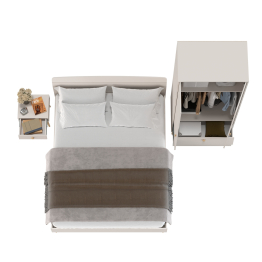 Шкаф 2-х дверный с кроватью двуспальной Афина 1600 и прикроватной тумбочкой