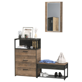 Комод с ящиками и обувница с сиденьем с зеркалом Трувор