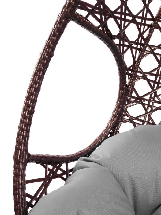 Кресла, Подвесное кресло ДЛЯ ДВОИХ ЛЮКС с ротангом коричневое