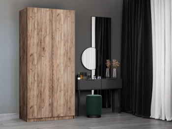 Шкаф складной Е1 Локер ("Гармошка" с системой Push to Move/Левый)101х52,5х220 см, с полками и модулем