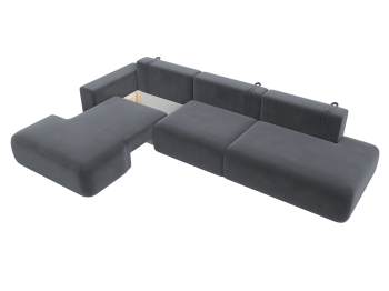 Диван угловой Лига-036 Модерн Лонг левый угол, велюр
