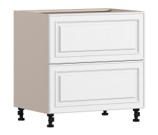 , Регина РСЯТ-80 Шкаф-Стол с ящиками Песочный/МДФ Классика белый