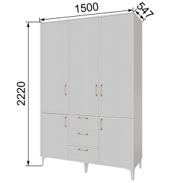 Шкаф трехстворчатый с ящиками Толедо ТШ-24