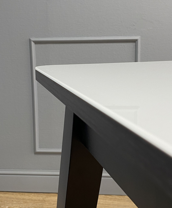 Обеденные столы, Стол KENNER 1100 M раздвижной, стекло белое глянец