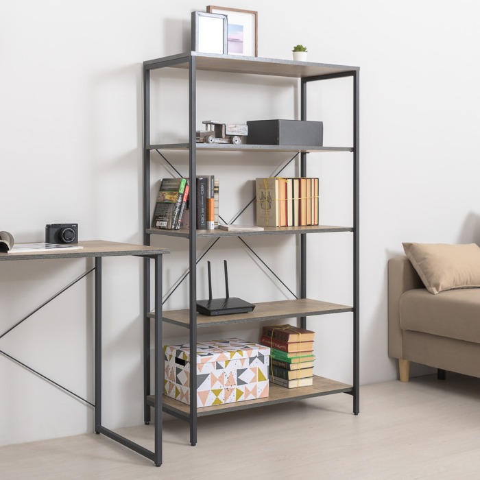 Стенки для гостиной, Два открытых стеллажа с полками и ТВ-тумба Трувор