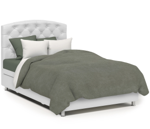 Кровать тахта Премиум 90 с подъемным механизмом, рогожка / экокожа