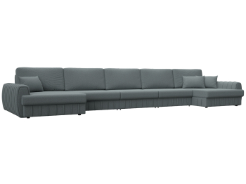 Диван П-образный Лига-057 НПБ МегаЛонг, рогожка Амур