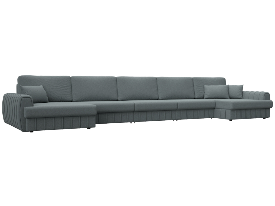 Диваны угловые в гостиную, Диван П-образный Лига-057 НПБ МегаЛонг, рогожка Амур