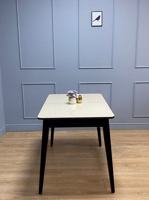 Обеденные столы, Стол KENNER 1100 M раздвижной, стекло белое глянец