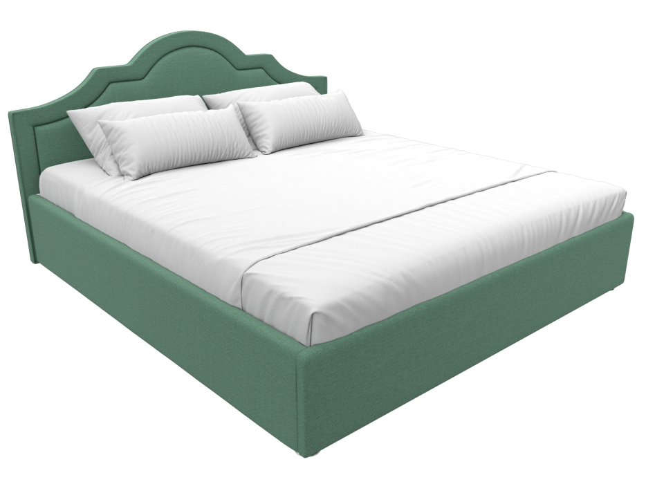 Мягкая кровать, Кровать интерьерная Афина 180, рогожка Амур