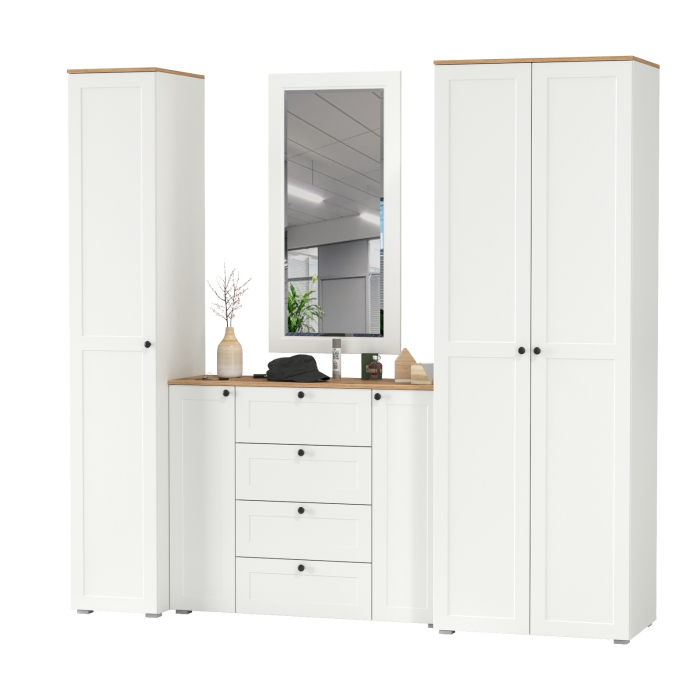 Прихожие, Набор мебели в прихожую Остин с зеркалом № 38