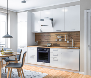 Кухонный гарнитур Регина Белый/Анна МДФ Белый глянец 2,8 м