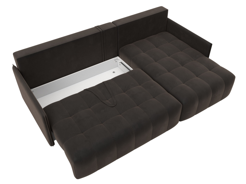 Диваны угловые в гостиную, Диван угловой Лига-054 НПБ угол универсальный, велюр SEVEN