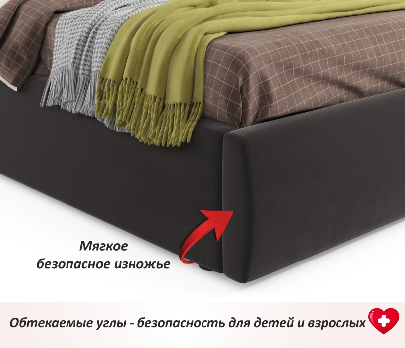 Двуспальные, Мягкая кровать Stefani 1600 с подъемным механизмом