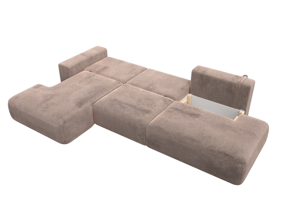 Диваны угловые в гостиную, Диван угловой Лига-036 НПБ Модерн Лонг левый угол, велюр TOWER