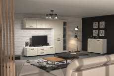 Стенки для гостиной, Модульная гостиная Грейс композиция 10  Снежный Ясень