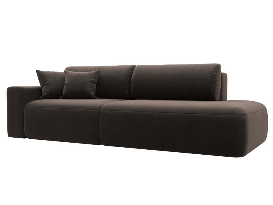 Диваны еврокнижки, Диван прямой Лига-036 Модерн подлокотник слева, велюр