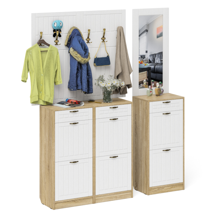 Прихожие, Прихожая П-6 № 6 МДФ фрезеровка прованс