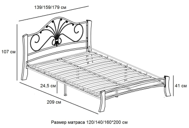 Кровать Фортуна 4 лайт 120