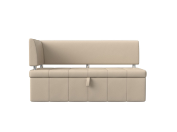 Кухонный прямой диван Стоун с углом левый, экокожа