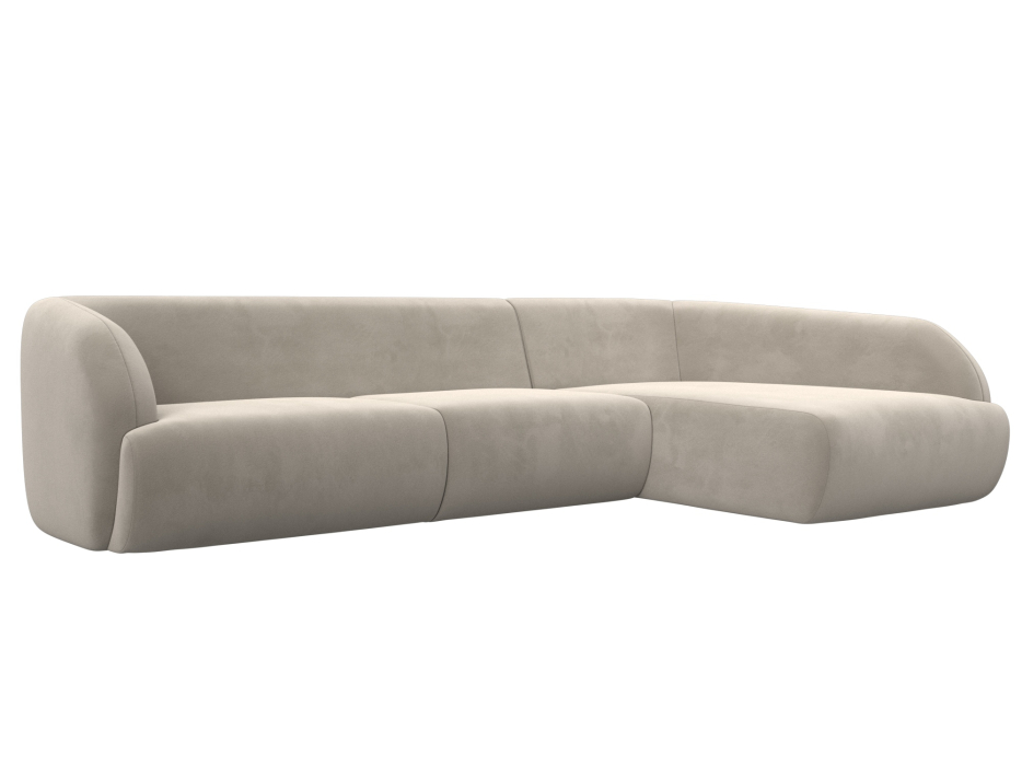 Диваны угловые в гостиную, Диван угловой Лига-041 правый угол, микровельвет