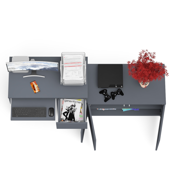 Прямые компьютерные столы, Тумба Мори МА900-1 и стол компьютерный Мори МС-1 правый