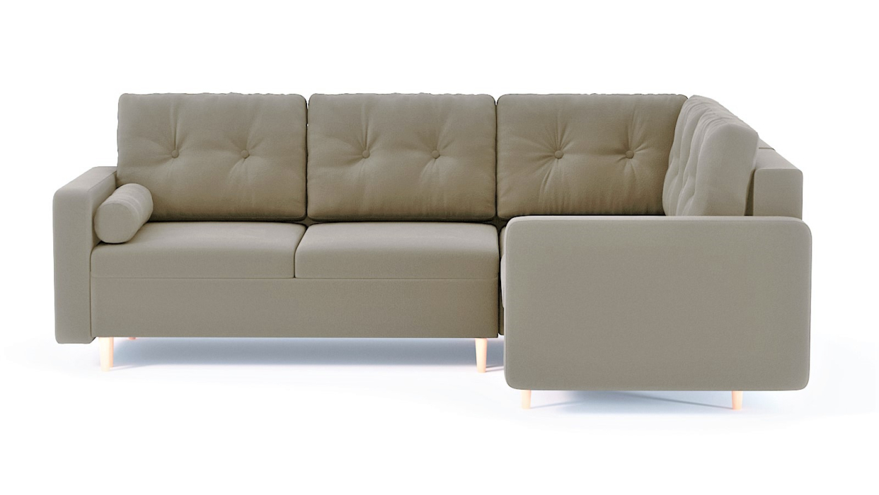 Диваны угловые в гостиную, Диван-кровать угловой еврокнижка-пантограф Белфаст модульный, велюр