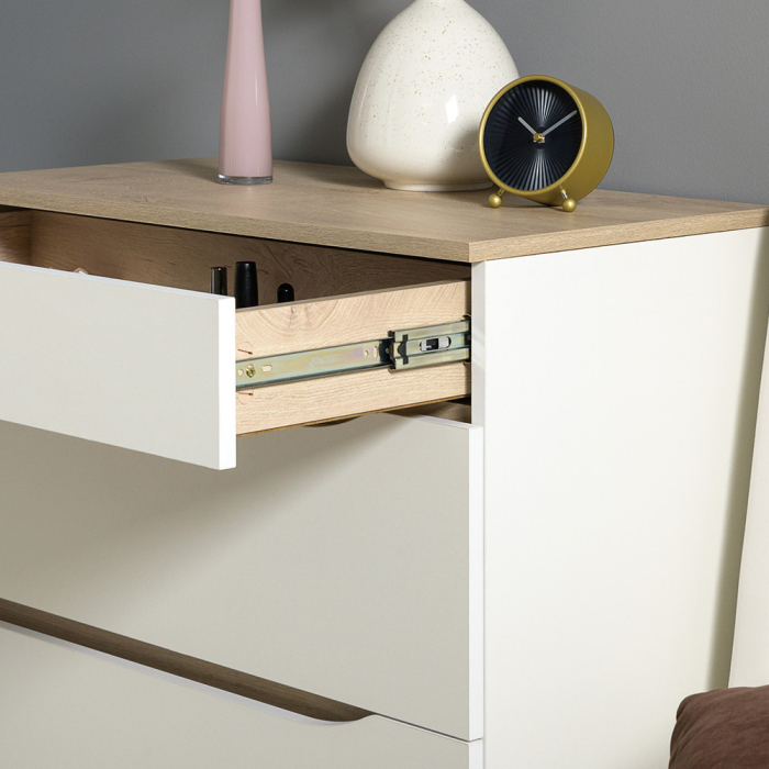 В гостиную, Шкаф двухстворчатый с комодом Муссон белый/дуб эндгрейн элегантный